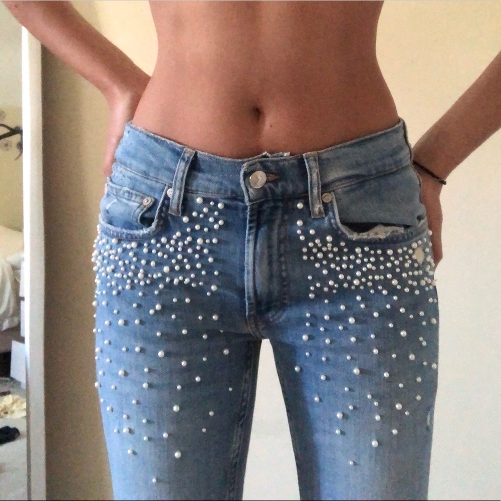 Zara pearl jeans